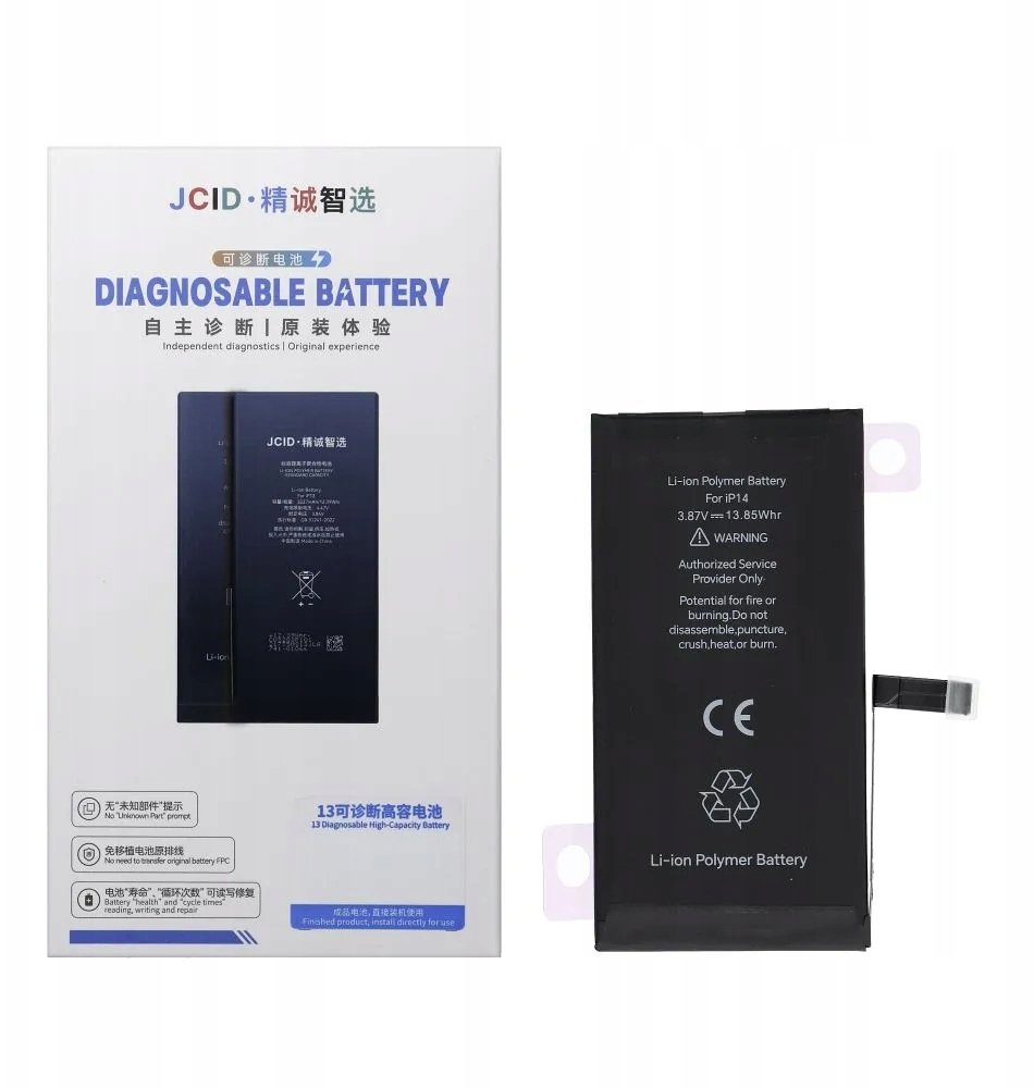 Bateri Jcid Diagnosable për iPhone 14, 3580mAh, kapacitet i lartë
