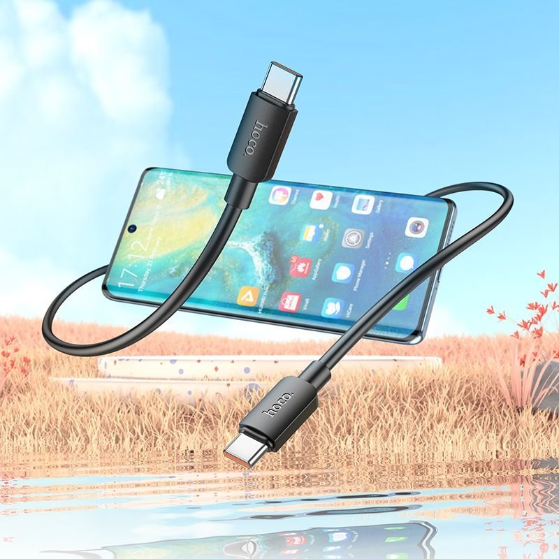 Kabllo Hoco Hyper PD X96, USB C në USB C, 100W, 1m, e zezë