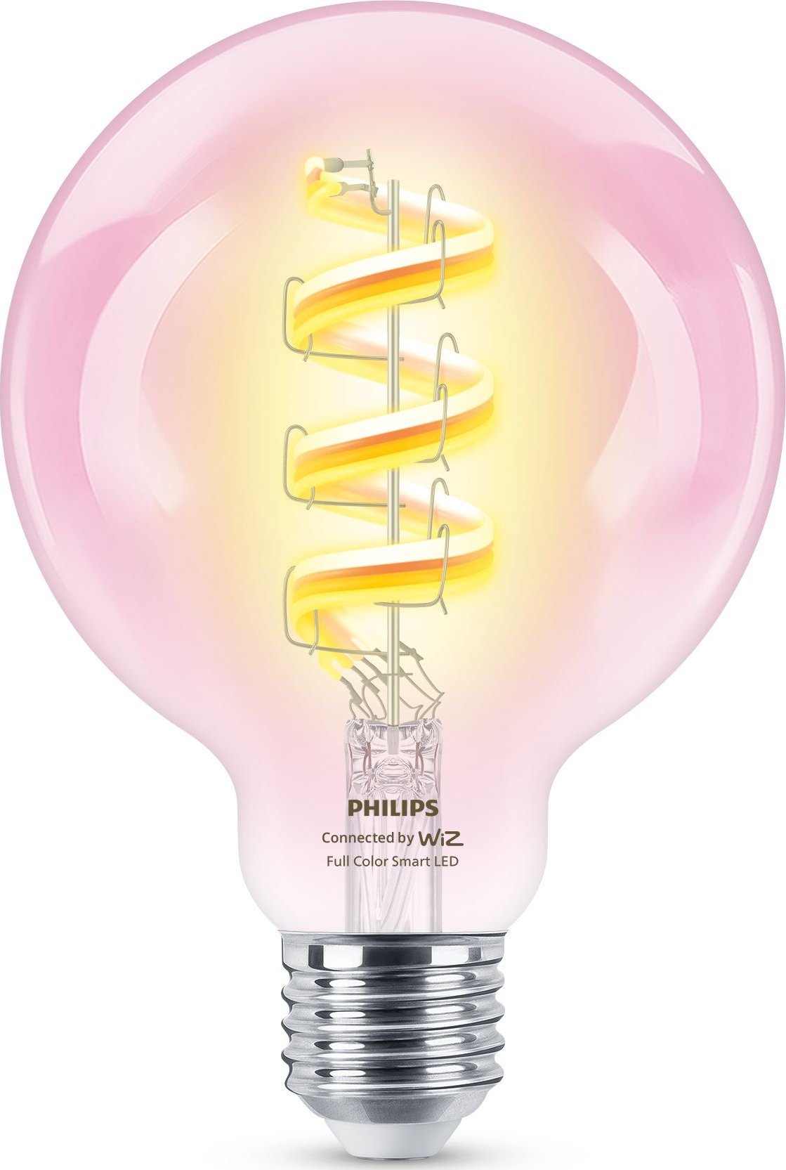 Llambë inteligjente Philips WiZ Filament Clear G95, E27, 6.3W RGB, shumëngjyrëshe