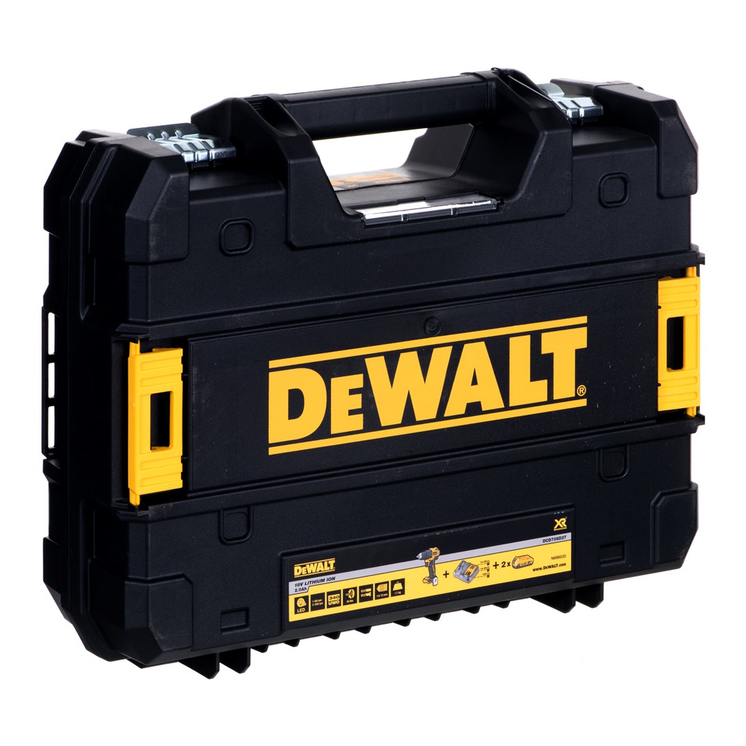 Shpues vidhosës Dewalt DCD708D2T, 18V, 2x bateri 2Ah, i verdhë