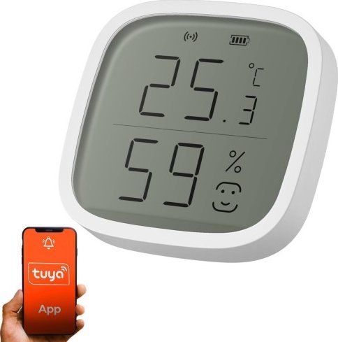 Senzor temperature dhe lagështie Extralink Smart Life, termometër higrometër, i bardhë
