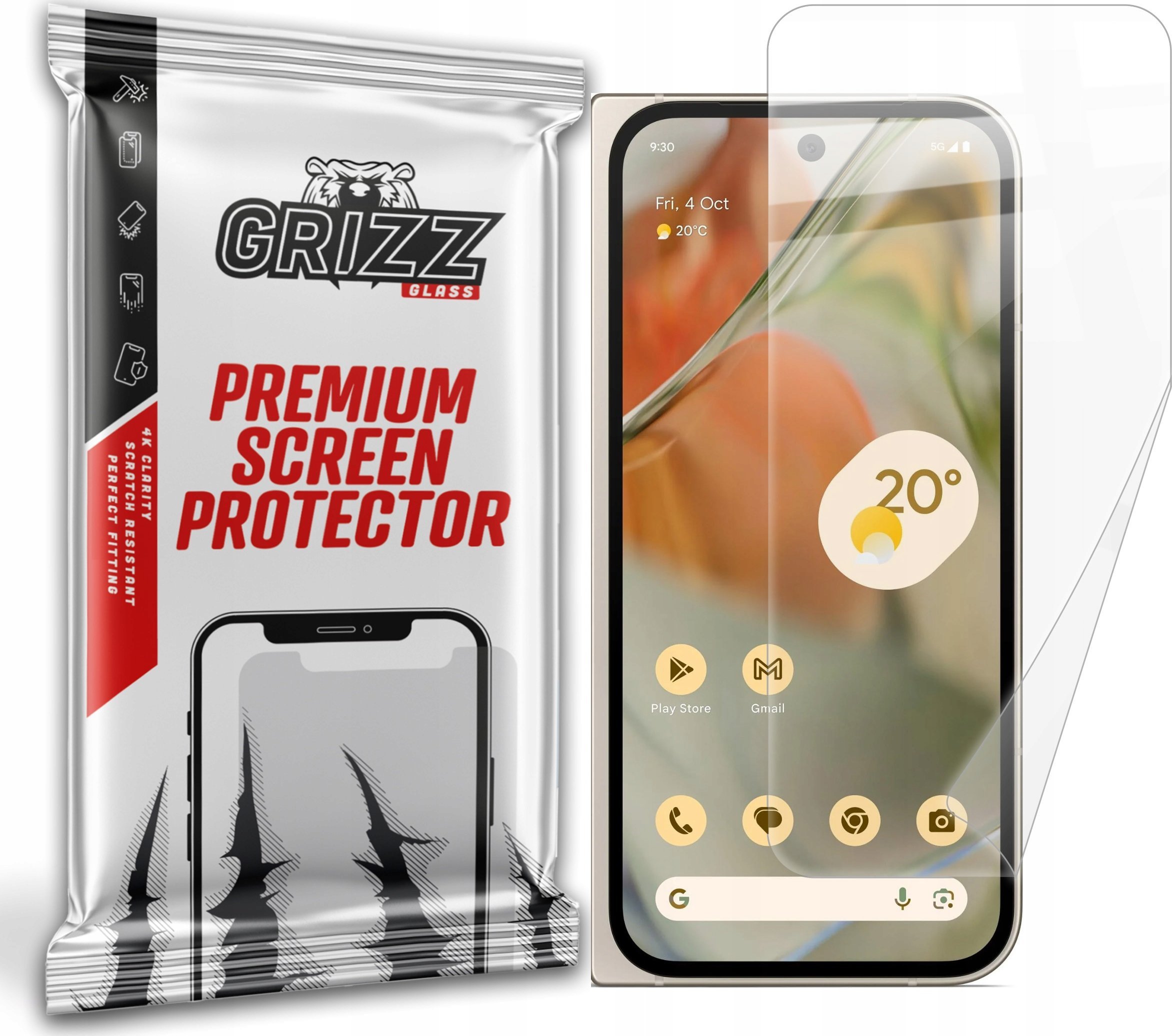 Mbrojtëse ekrani qeramike Grizz CeramicFilm për Google Pixel 9 Pro Fold, transparente
