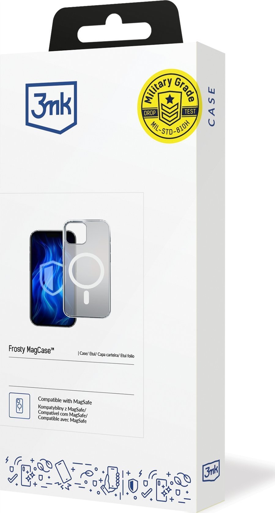 Futrollë telefoni 3mk Frosty MagCase për iPhone 15 Plus, kompatibile MagSafe, matte, e bardhë