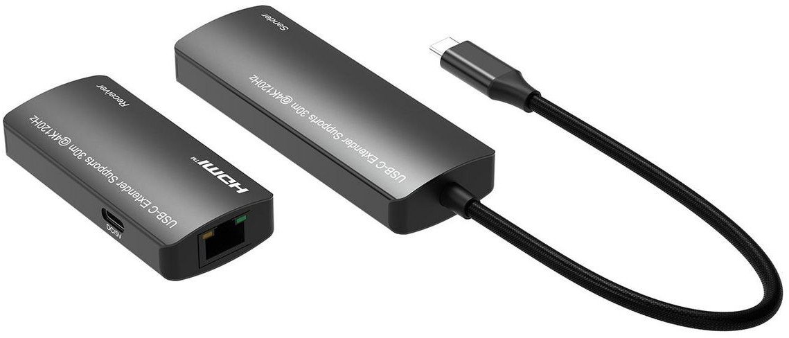 Adapter USB C në HDMI Microconnect Extender Via, video cilësi e lartë, dizajn kompakt, i zi