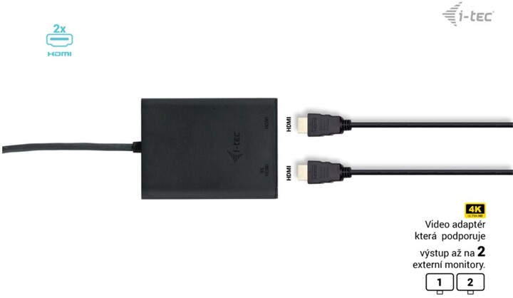 Konvertues I-tec USB-C Dual 4K/60Hz (single 8K/30Hz) HDMI Video Adapter