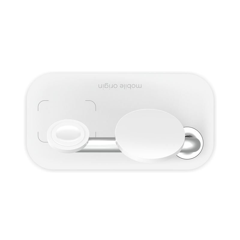 Karikues wireless Mobile Origin 3 in 1, për iPhone Apple Watch AirPods, i bardhë