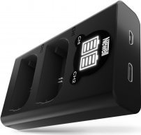 Сет полнач за камера Newell Dual-Channel DL-USB-C со батерија LP-E6, 2000mAh, црн
