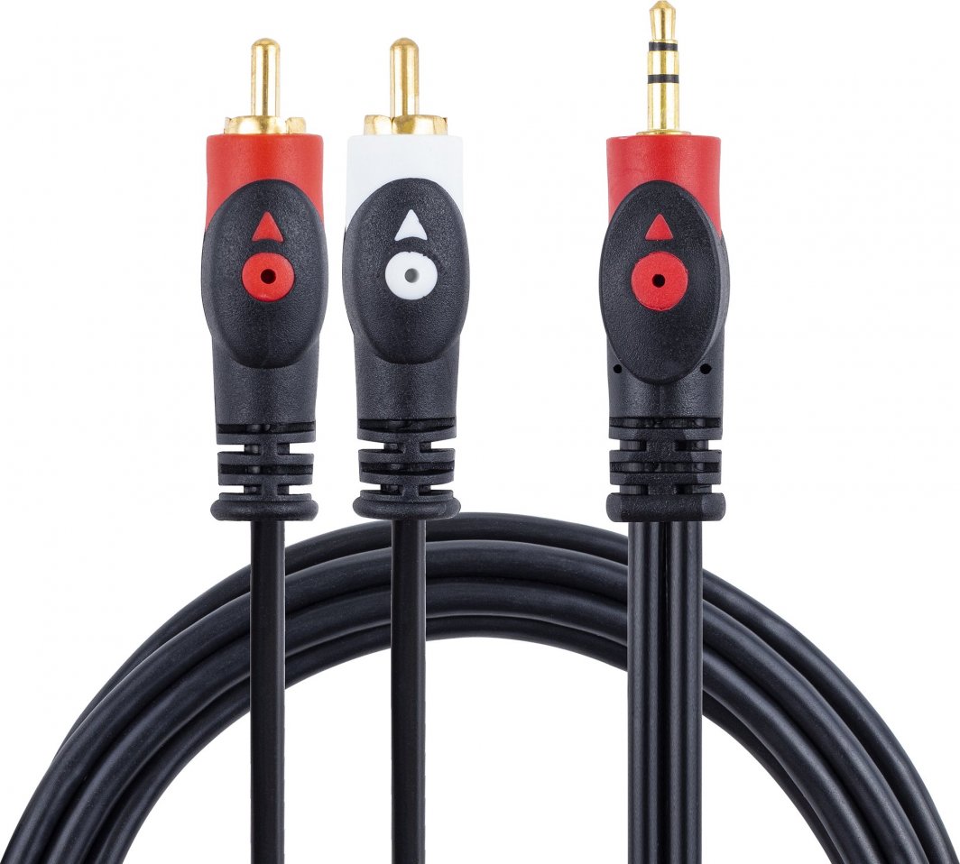 Kabllo audio Libox, Jack 3.5mm RCA (Cinch) x2, 3m, e zezë