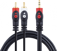 Kabllo audio Libox, Jack 3.5mm RCA (Cinch) x2, 3m, e zezë