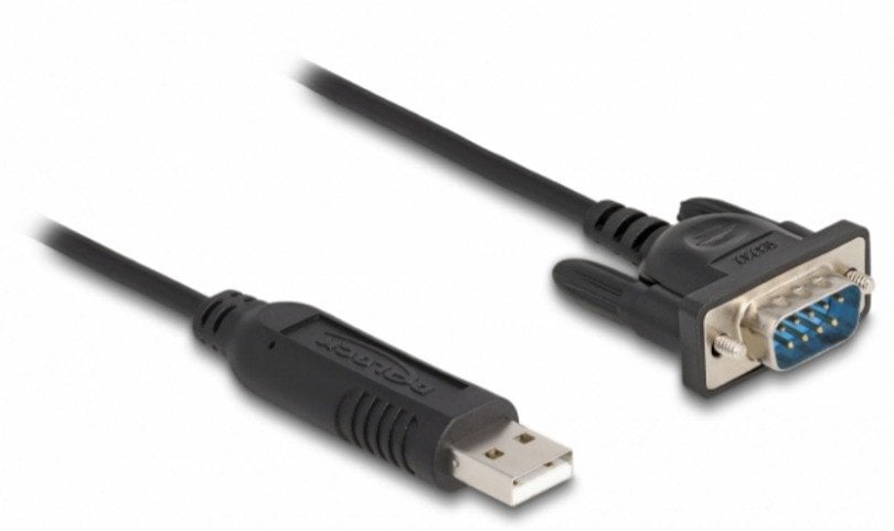 Adapter USB 2.0 në RS232 Delock, 0.5m, chipset FTDI, i zi
