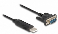 Adapter USB 2.0 në RS232 Delock, 0.5m, chipset FTDI, i zi