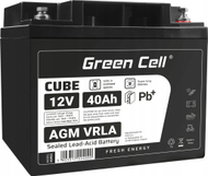 Батерија AGM Greencell 12V 40Ah, без одржување, IP54, сива