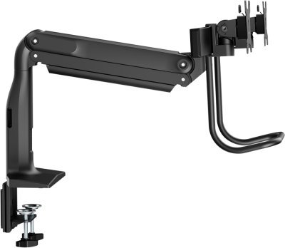 Mbajtëse monitorësh V7 Dual, për 2 monitorë deri 27", gas spring, e zezë
