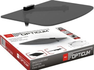 Raft muri Opticum Wall Shelf DVD RTV Single Glass, xham i temperuar 5 mm, deri 10 kg, i zi