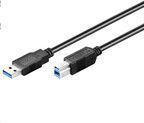Kabllo USB-A - USB-B MicroConnect, 0.5m, e zezë