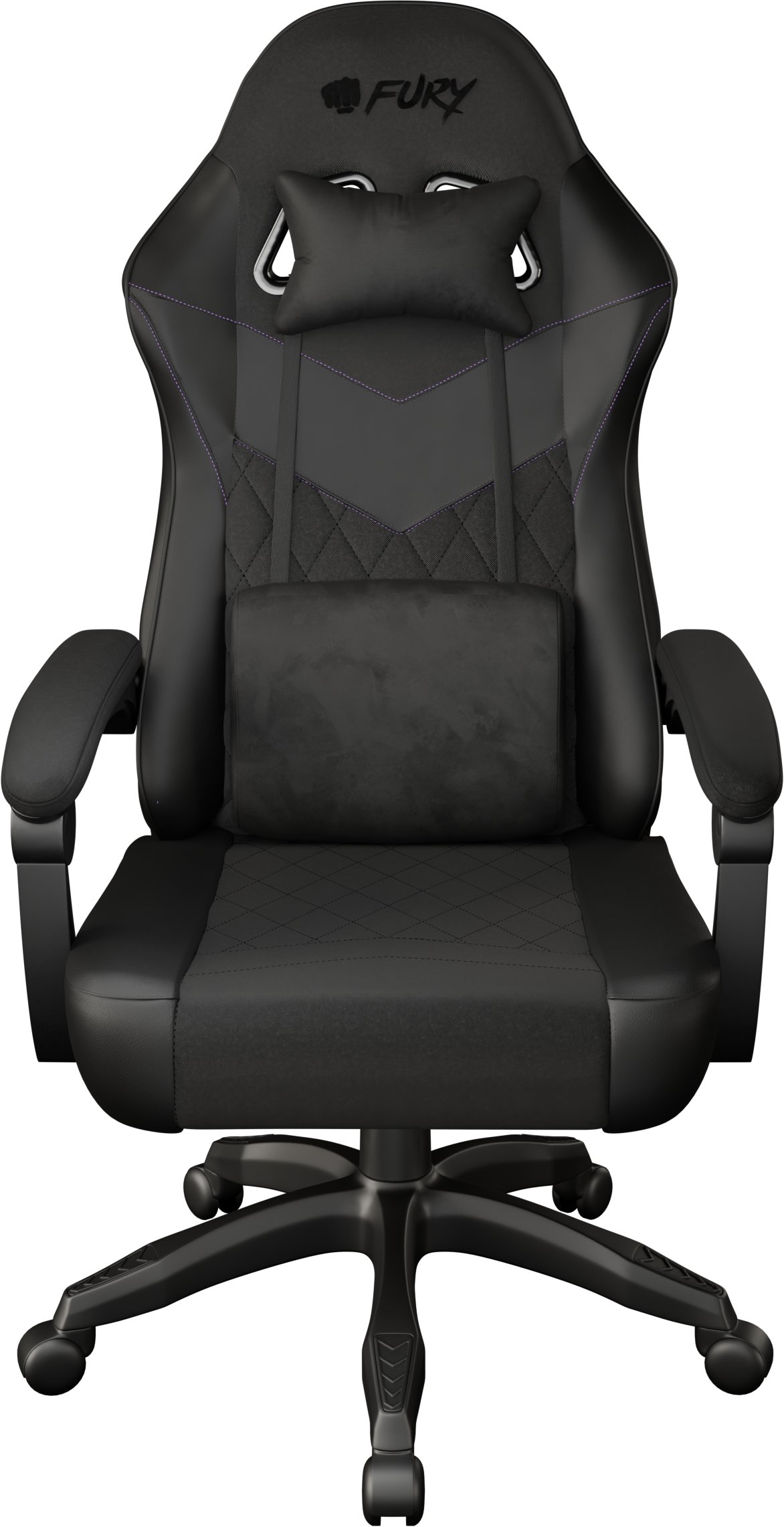 Karrige gaming Fury Shinai S2, eco leather dhe pëlhurë, deri 120kg, e zezë