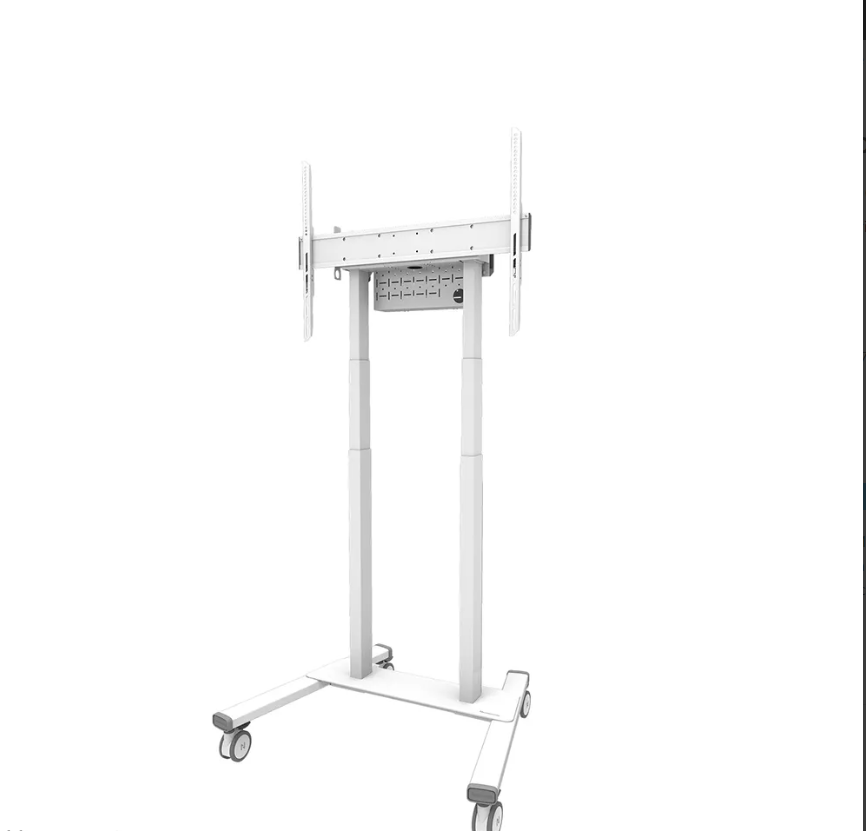Stativ TV me rrota Neomounts FL55-875WH1, motorik, 55-100", i bardhë