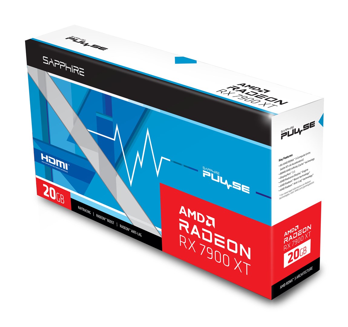 Kartë grafike Sapphire PULSE AMD Radeon RX 7900 XT, 20 GB GDDR6