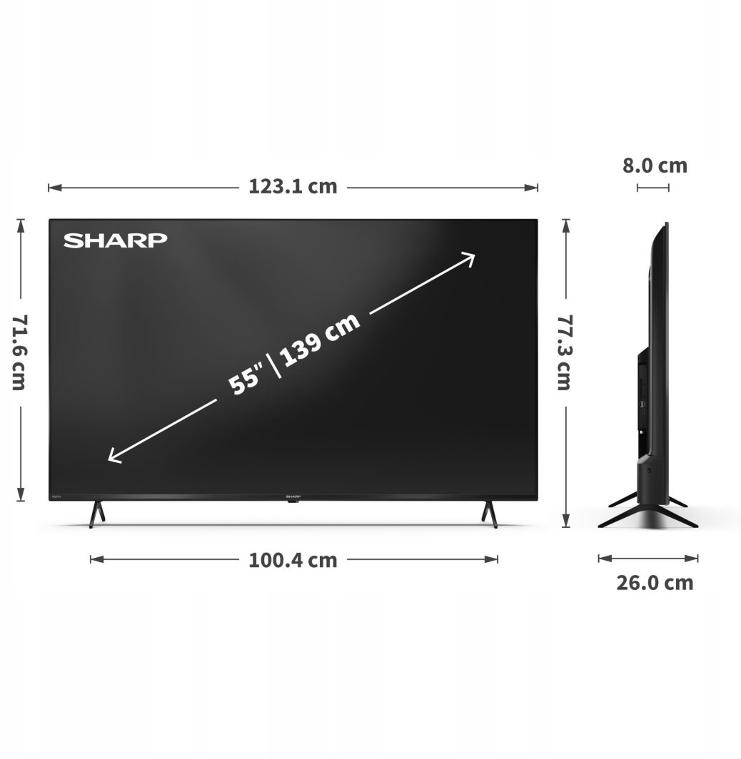 Televizor Sharp 55GK4445E, 55", 4K UHD, i zi