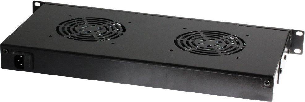 Panel ftohës rack Techly I-CASE FAN-TC2B, 19", 1U, me termostat, i zi
