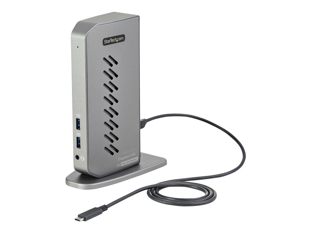 Stacion docking Startech USB-C/USB-A, Dual 4K 60Hz, HDMI/DP, i hirtë