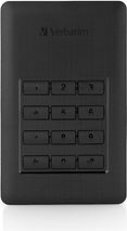 Disk i jashtëm Verbatim Store 'n' Go Secure HDD, 1TB, i zi/i argjend