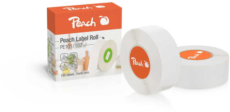 Etiketa termike Peach PE101, të bardha, rezistente ndaj ujit