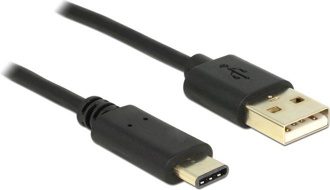 Kabllo Delock USB-A në USB-C, 0.5m, e zezë