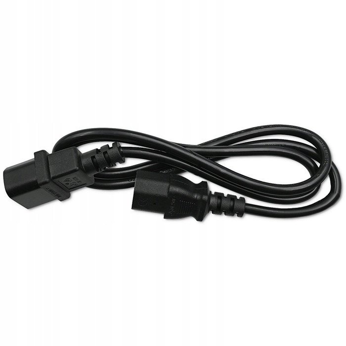 Kabllo zgjatuese energjie Qoltec, IEC C13 C14, 3x0.75mm², 1m, e zezë