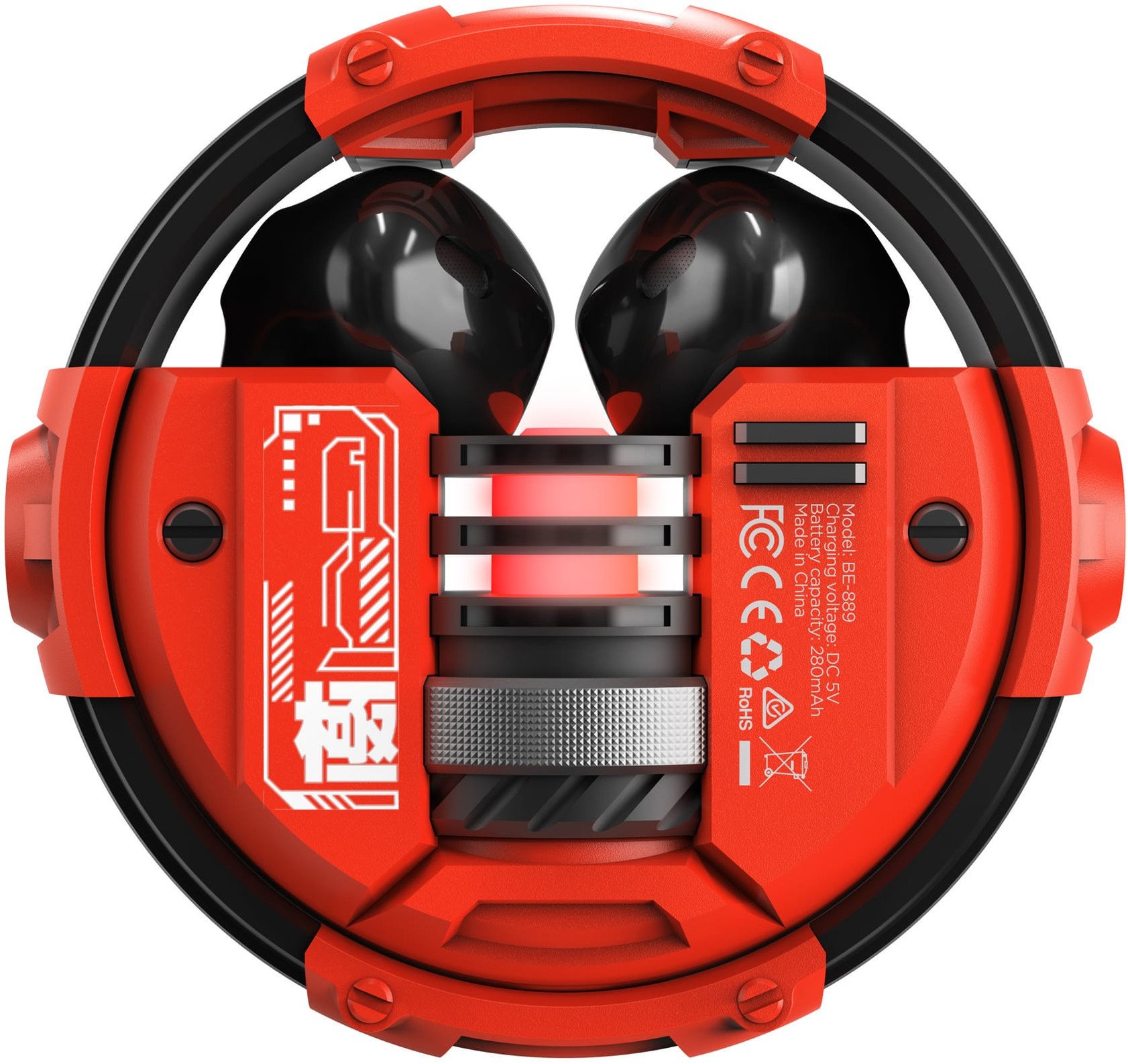 Kufje TWS Marvo QUAZ, Bluetooth 5.3, kuti metalike me USB C, të zeza