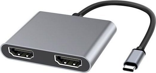 Adapter MicroConnect USB C USB3.1CHDMIX2, 2x HDMI, gri