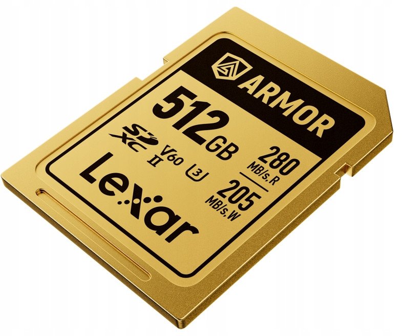 Kartë memorje Lexar Professional GOLD ARMOR, 512GB, SDXC UHS II V60, prej çeliku