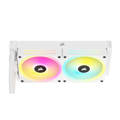 Ftohës me ujë për CPU CORSAIR iCUE LINK H100i RGB, 240 mm, LGA 1700/AM5, i bardhë