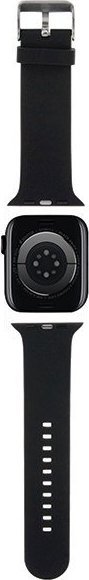 Rrip dore Karl Lagerfeld për Apple Watch, 38/40/41mm, gome, i zi