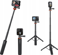 Tripod monopod për kamera sportive VRIG TP-08, 51cm, montim GoPro, i zi