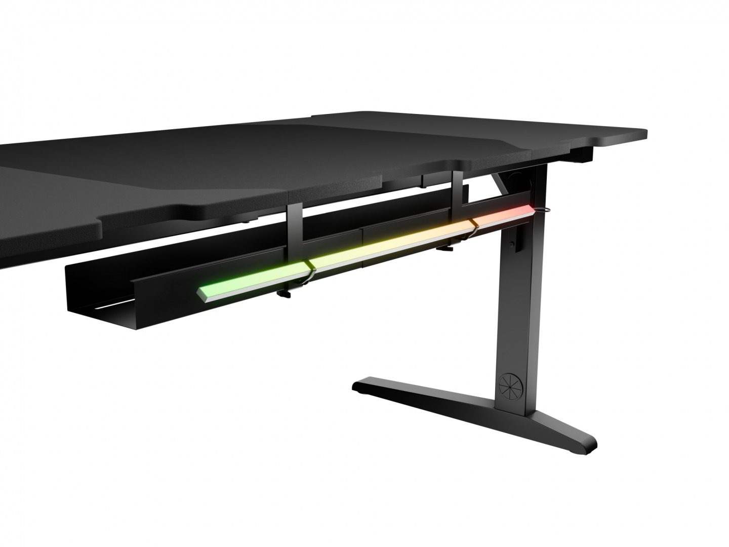 Tavolinë gaming Genesis Holm Modular 160, 160cm, ndriçim RGB, e zezë