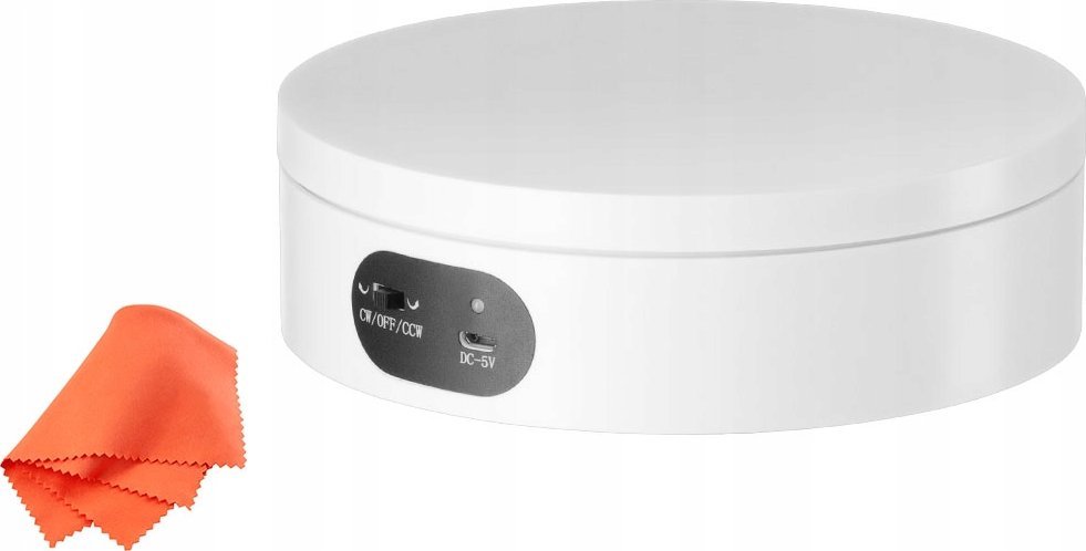 Tavolinë rrotulluese FreePower 360°, 16x5cm, USB, e bardhë