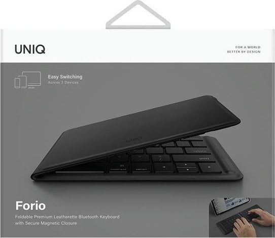 Tastierë palosëse Uniq Forio, Bluetooth, rikarikim USB C, e zezë