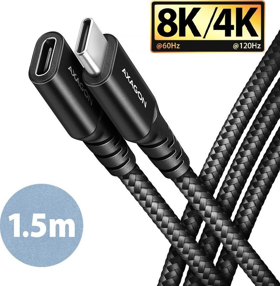 Kabllo USB Axagon BUCM32 CF15AB, USB C në USB C, 1.5m, 240W, i zi
