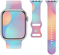 Rrip silikoni për smartwatch, 20mm, universal, shumëngjyrësh rainbow
