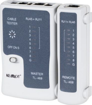 Tester për kabllo Kemot TL-468 (NAR0167), RJ45/RJ11, i kaltër