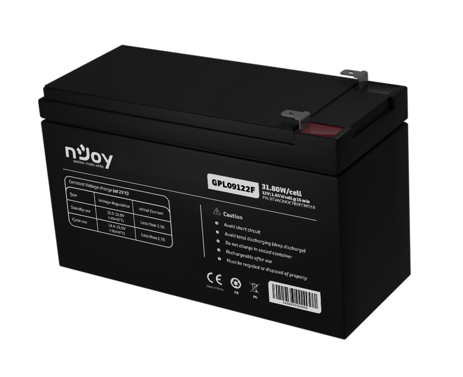 Bateri UPS nJoy GPL09122F, 12V, 9Ah, terminale F2