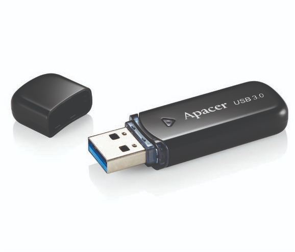 USB Apacer AH355, 64GB, 3.0, e zezë