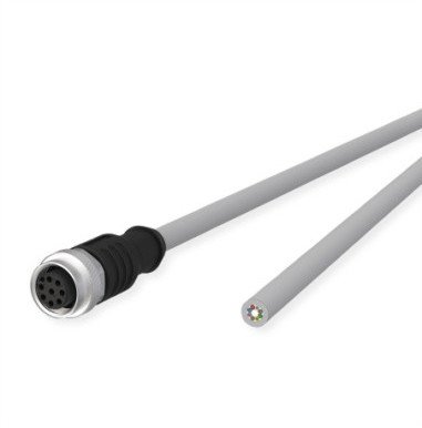Kabllo sensor aktuatore Metz Connect M12, A coding, PVC, gri