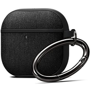 Mbulesë për AirPods Spigen Urban Fit AirPods 4, material tekstili, me karabinë, e zezë