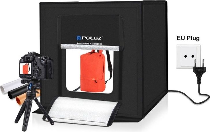 Фотографско студио Puluz Shadowless Tent 60cm, LED 3380 lumens, бела