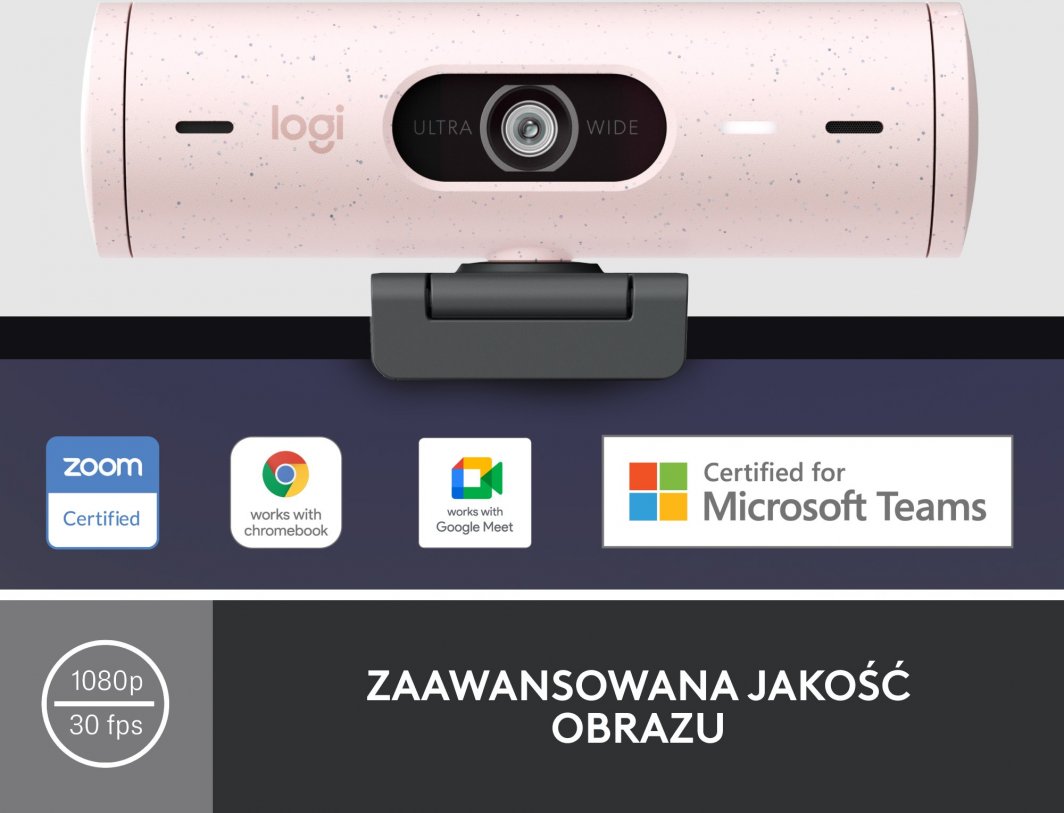 Ueb kamerë Logitech Brio 500 (960-001421), rozë