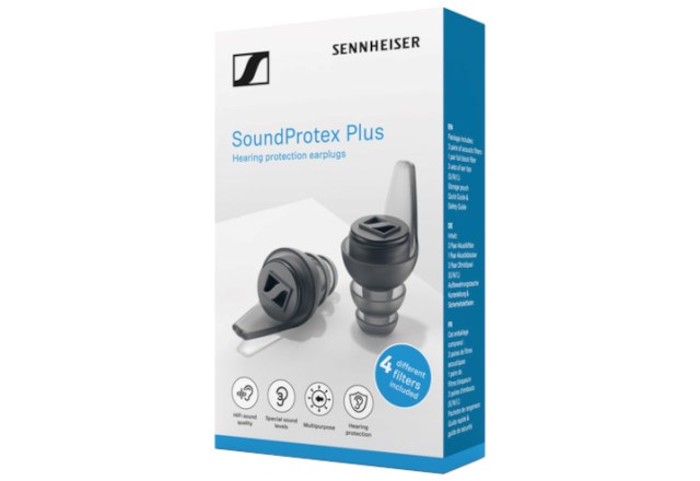 Tapa për veshë SENNHEISER SoundProtex Plus, shumëpërdorimshe, me filtra zëri, transparente