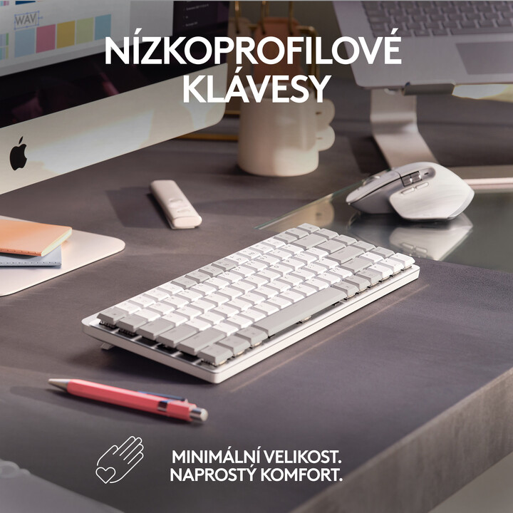 Tatierë Logitech MX Mechanical Mini për Mac, gri e çelët