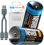 Bateri e rikarikueshme Newell CR123A USB-C, 700 mAh, set 2 copë
